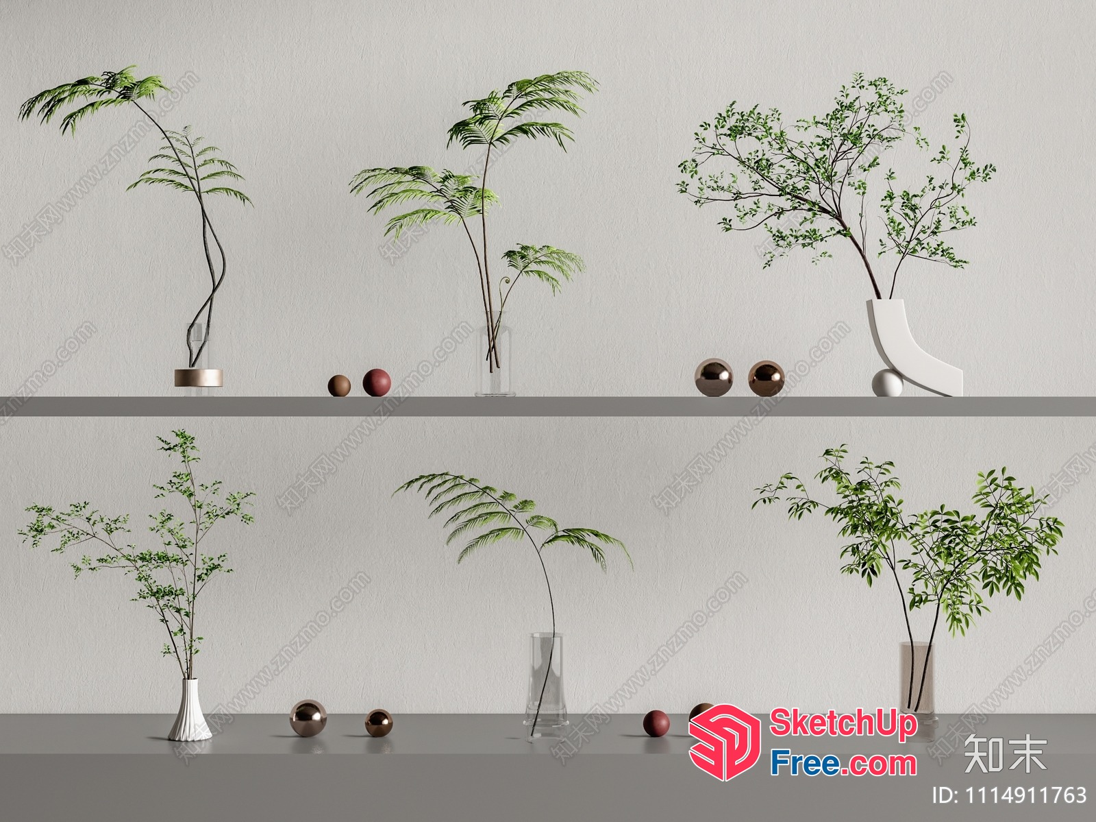Minimalist Greenery Decorations 3D SketchUp File