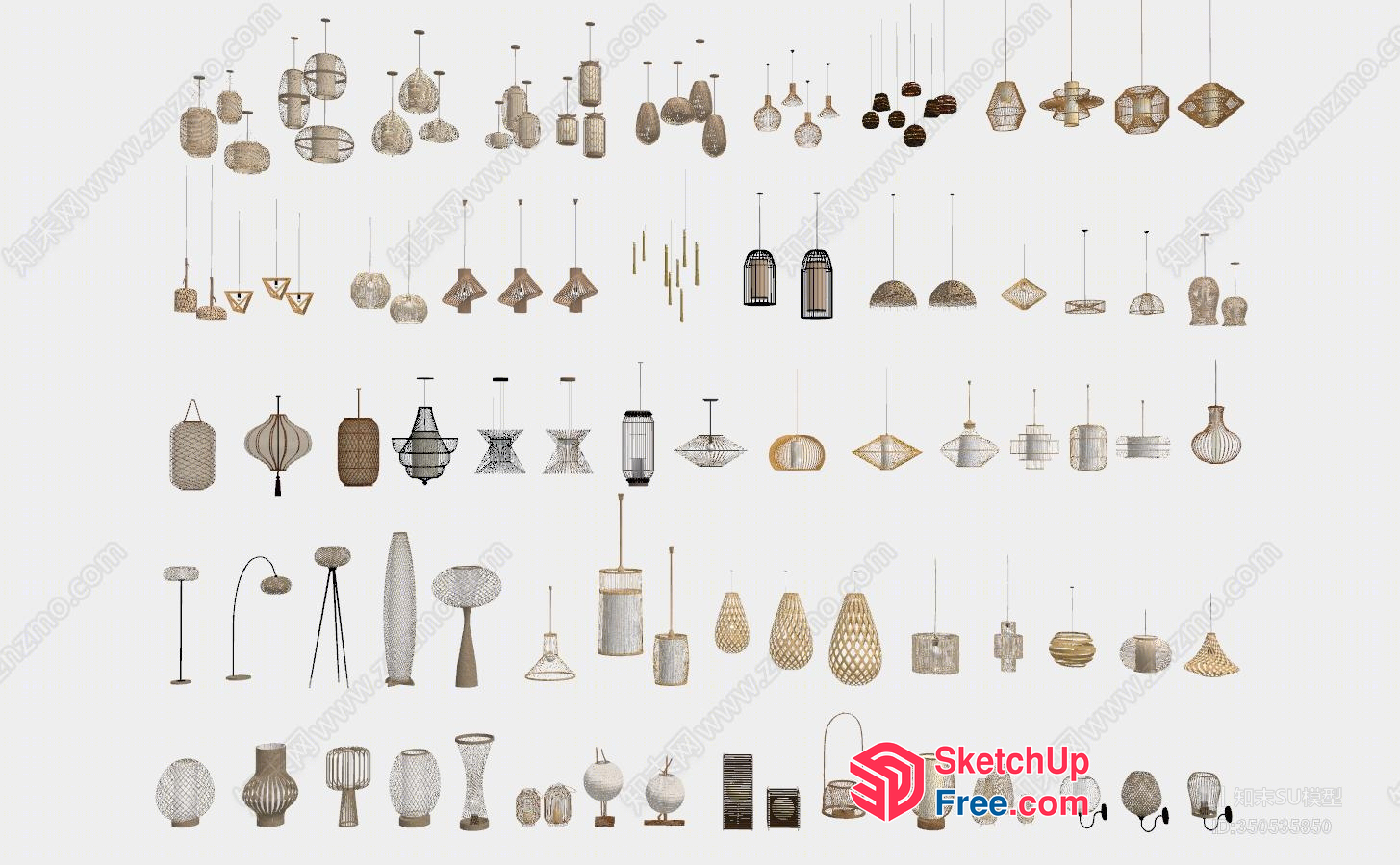 Modern Lighting Fixtures Collection 3D SketchUp File