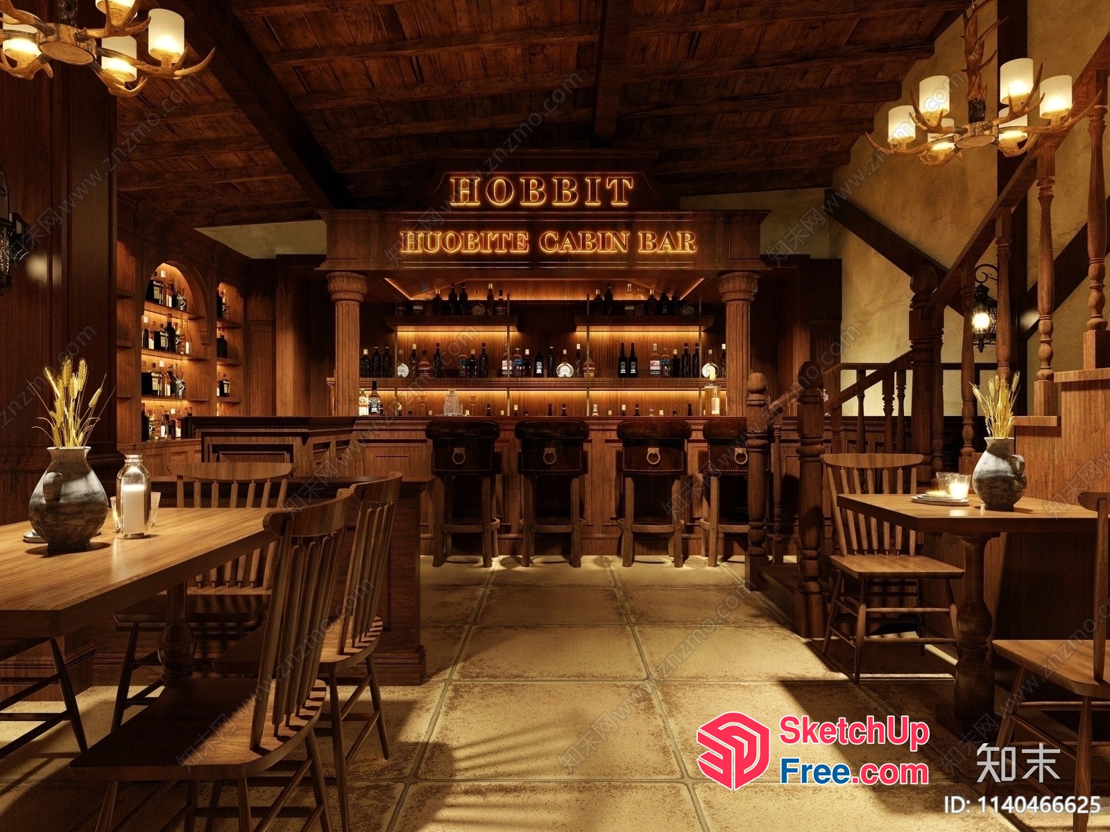 A Warm And Inviting Bar 3D SketchUp File