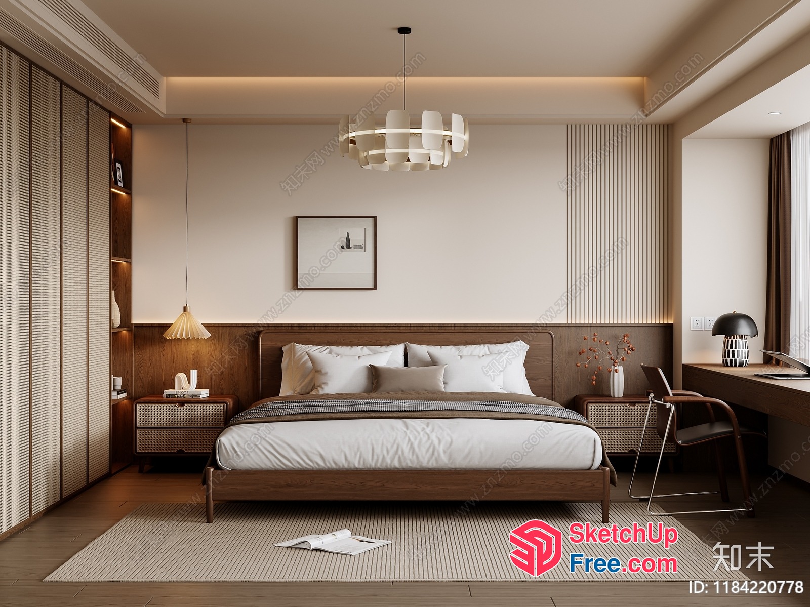 Elegant Minimalist Bedroom Design 3D SketchUp File