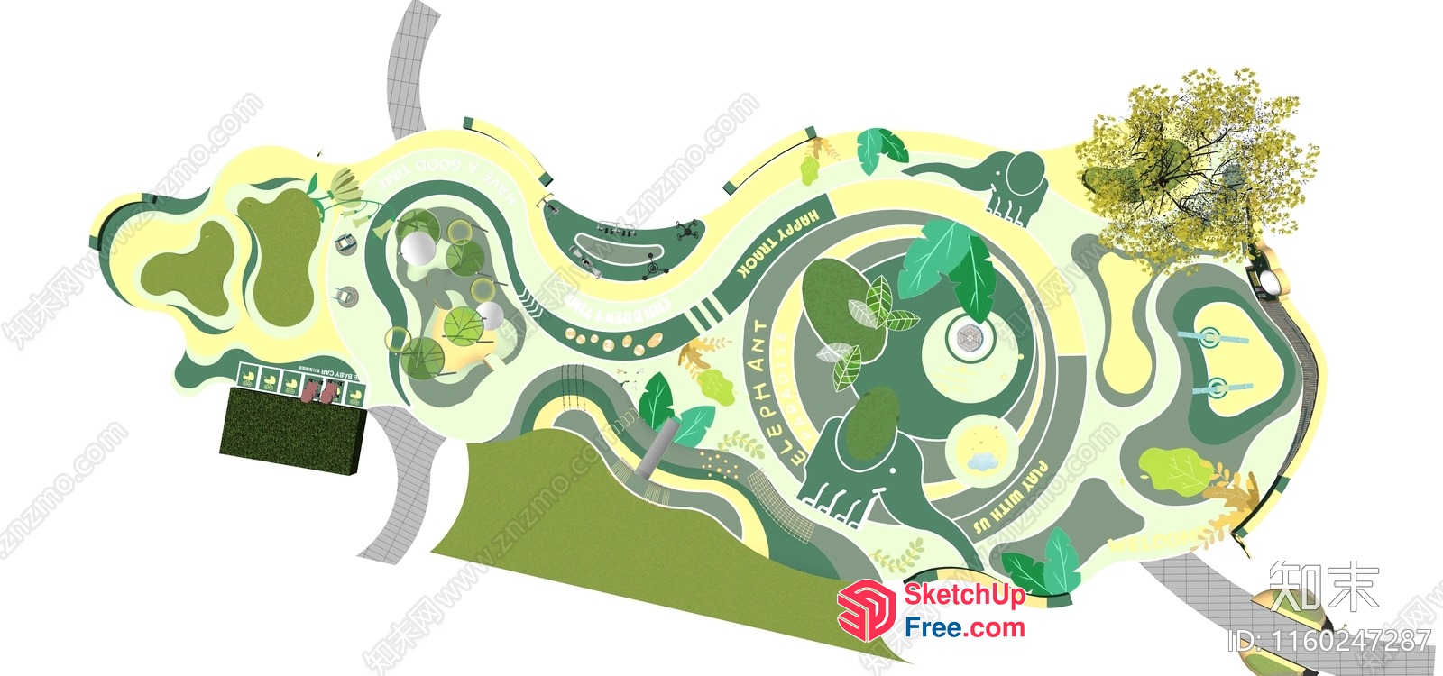Happy Elephant Animal Park 3D SketchUp File