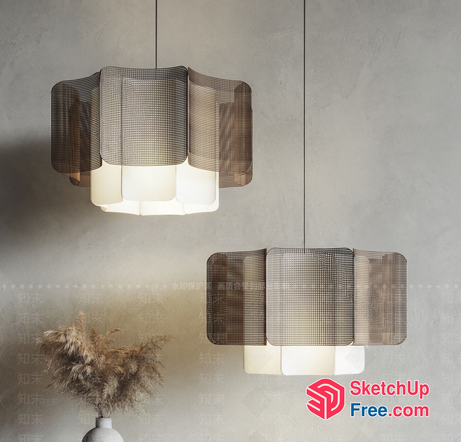 Elegant Modern Hanging Lamps 3D SketchUp File
