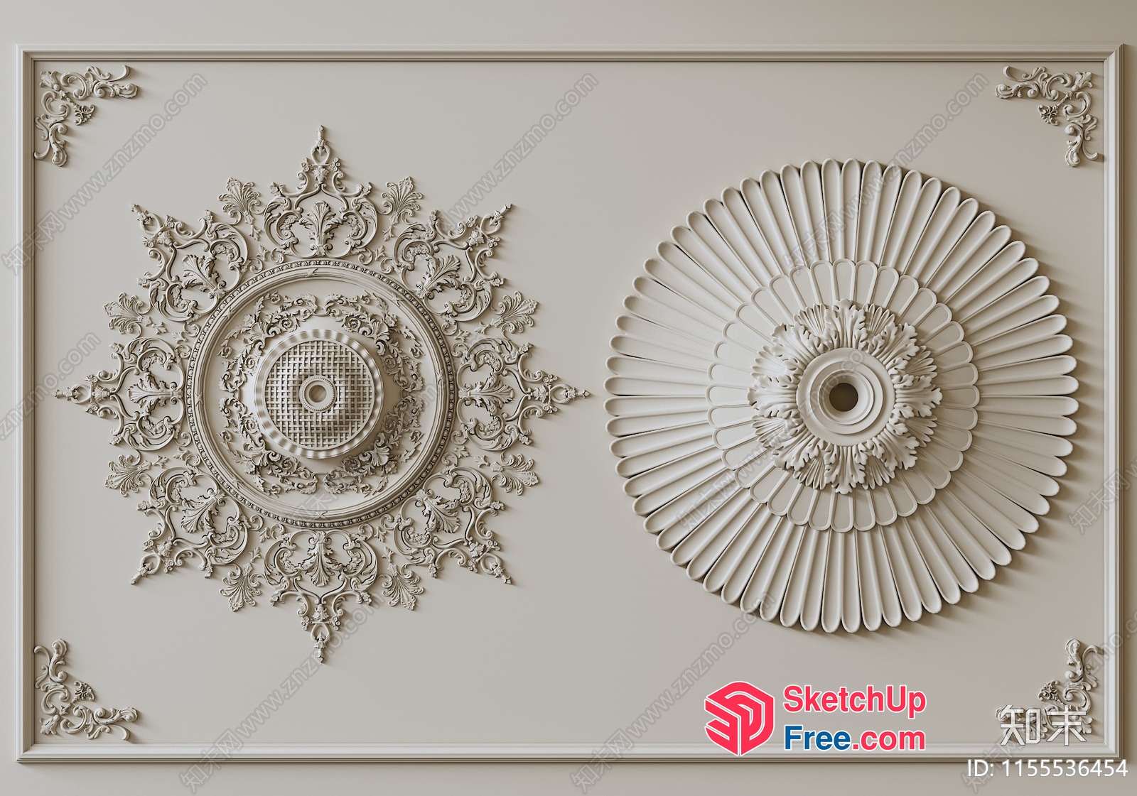 Intricate Carved Ceiling Details 3D SketchUp File