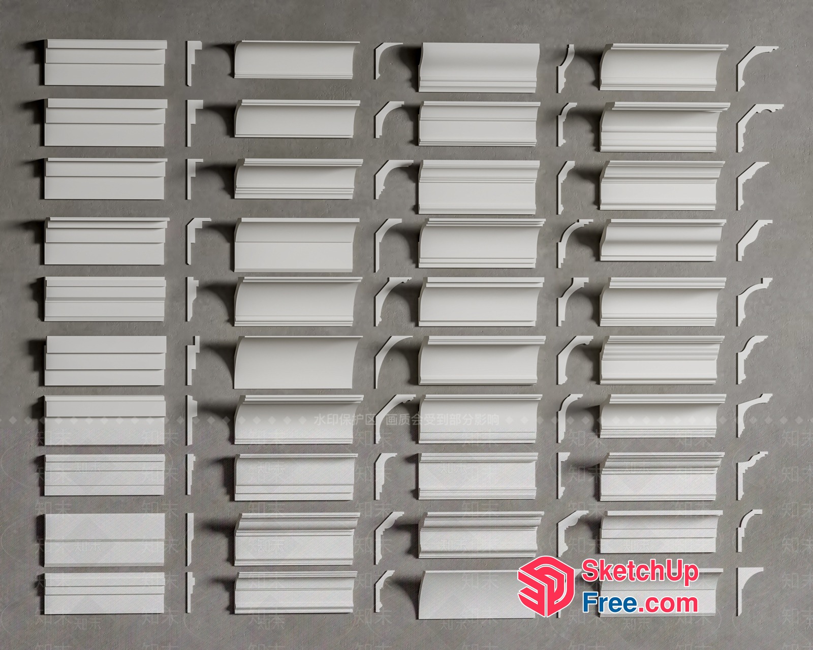 Classic Moulding Patterns For Interior Design 3D SketchUp File