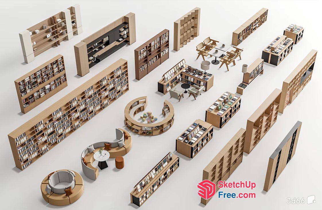 Modern Library Interior 3D SketchUp File