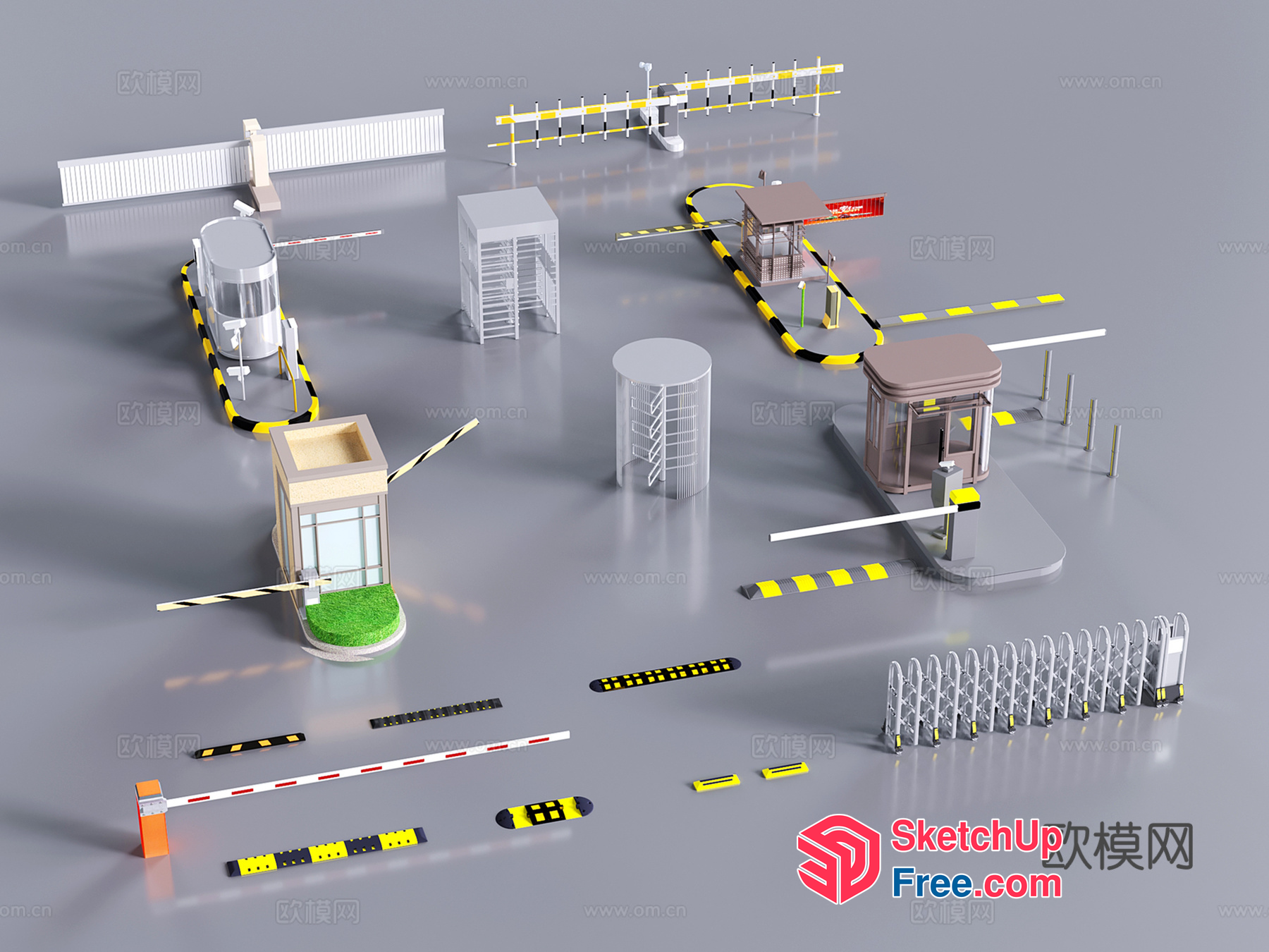 3D Models Of Security Gates And Barriers 3D SketchUp File