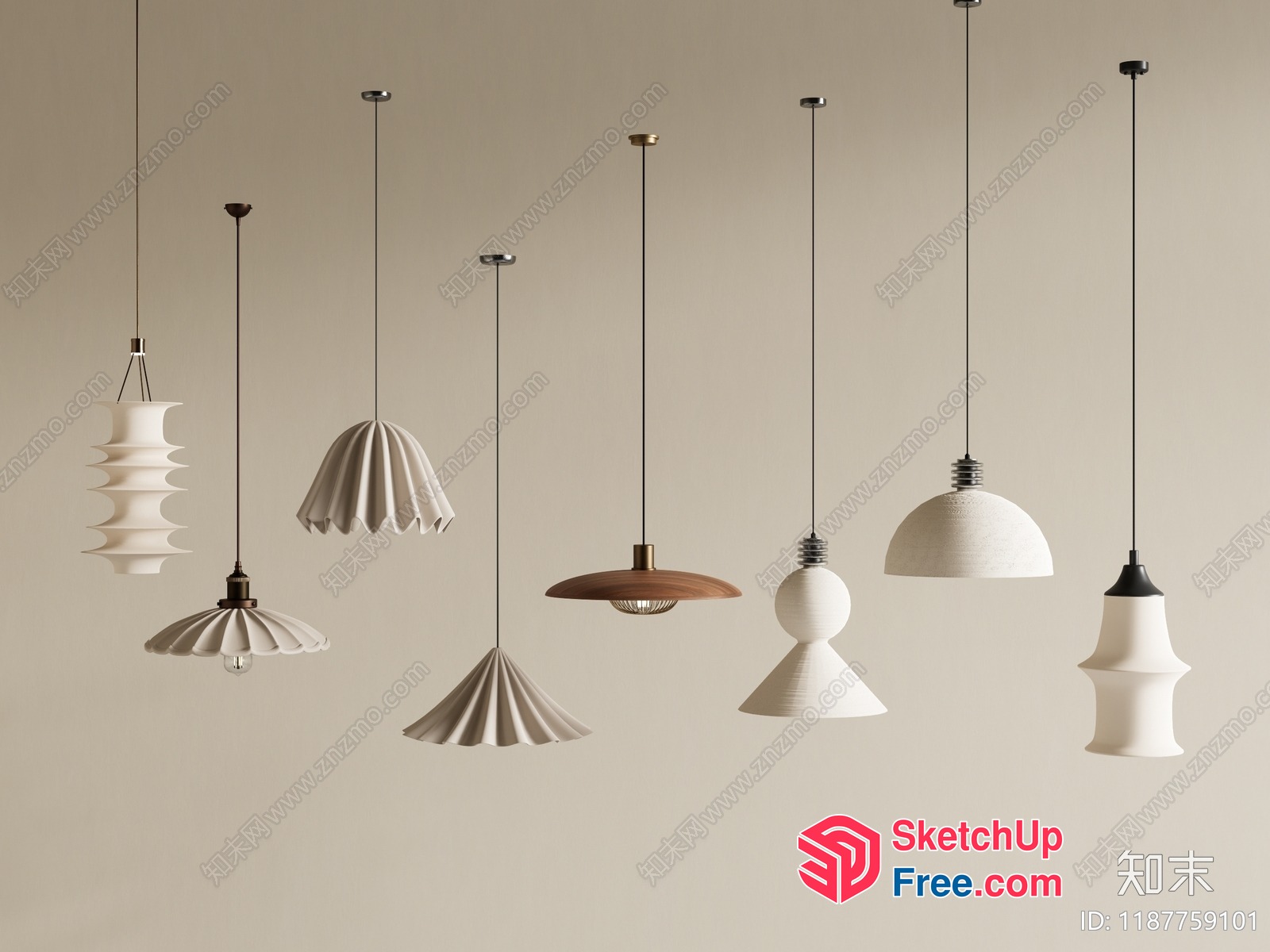 Elegant And Modern Hanging Light Fixtures 3D SketchUp File