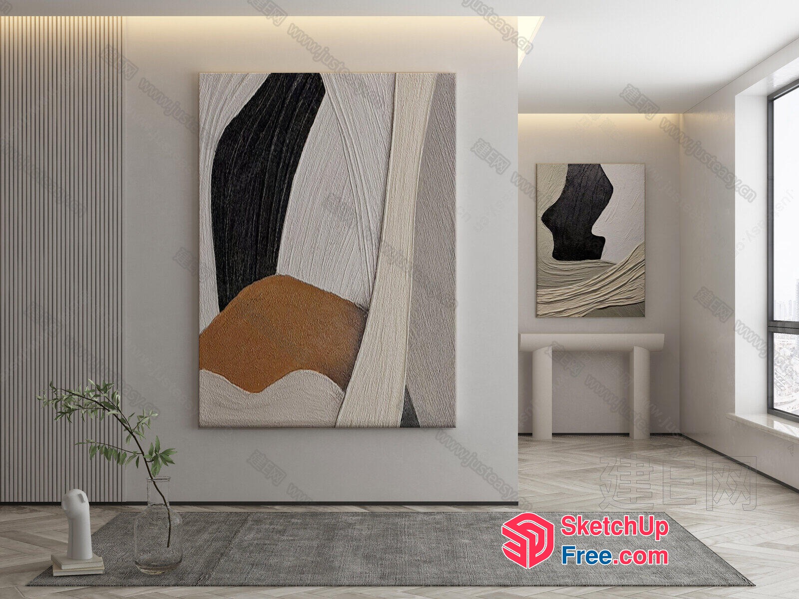 Minimalist Modern Artwork With Natural Earthy Tones 3D SketchUp File