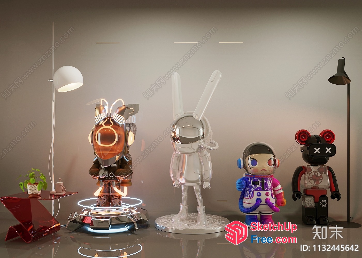Futuristic Space-Themed Decorations 3D SketchUp File