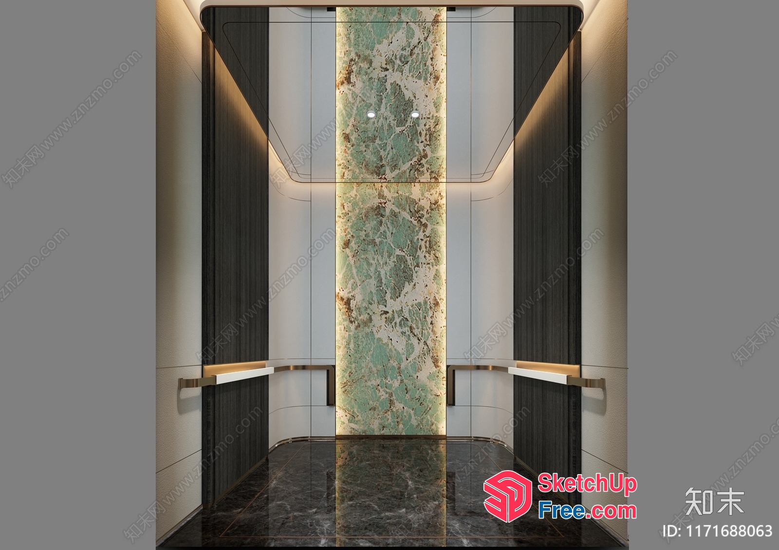 Modern Elevator Interior Design 3D SketchUp File