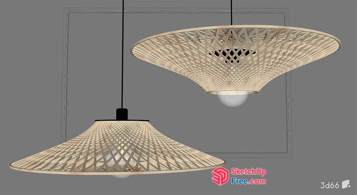 Modern Pendant Lighting Fixture With Intricate Design 3D SketchUp File