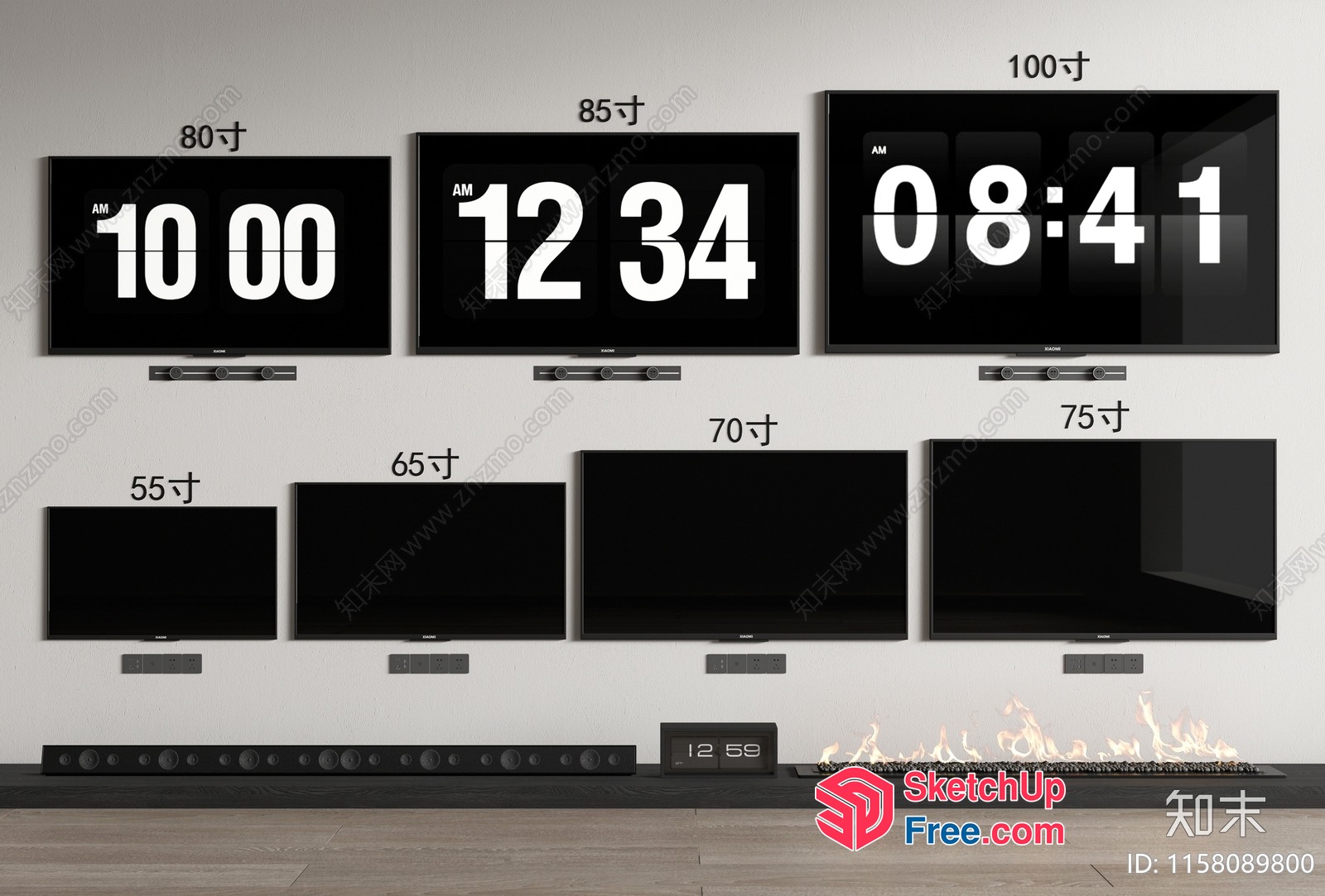 Digital Time Display Wall Decor 3D SketchUp File