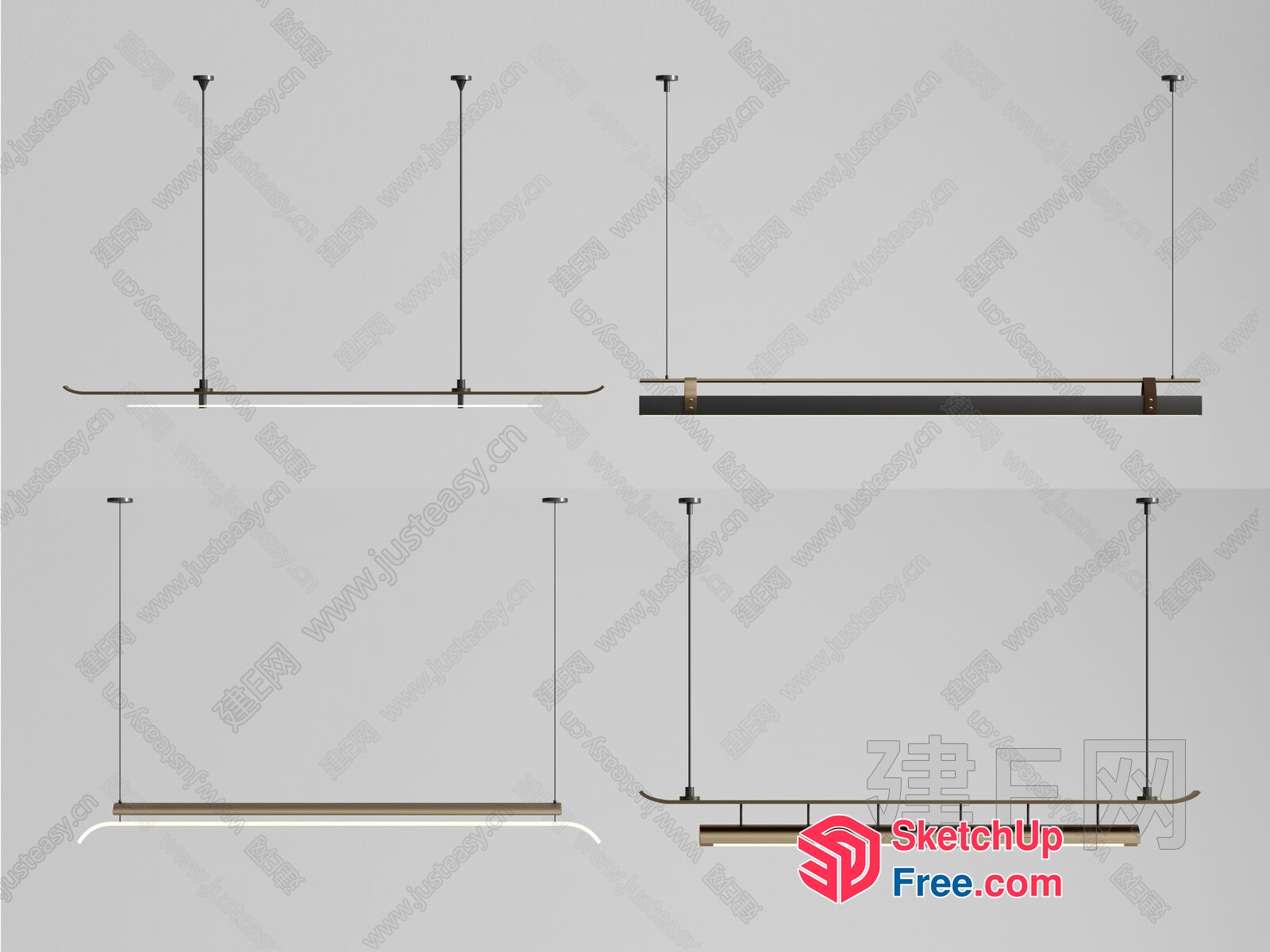 Modern Minimalist Hanging Light Fixtures 3D SketchUp File