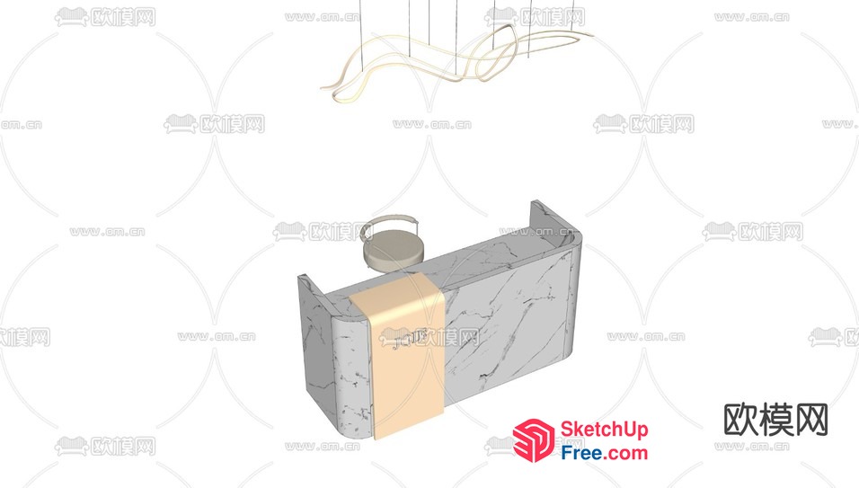 Marble And Gold Interior Design Concept 3D SketchUp File