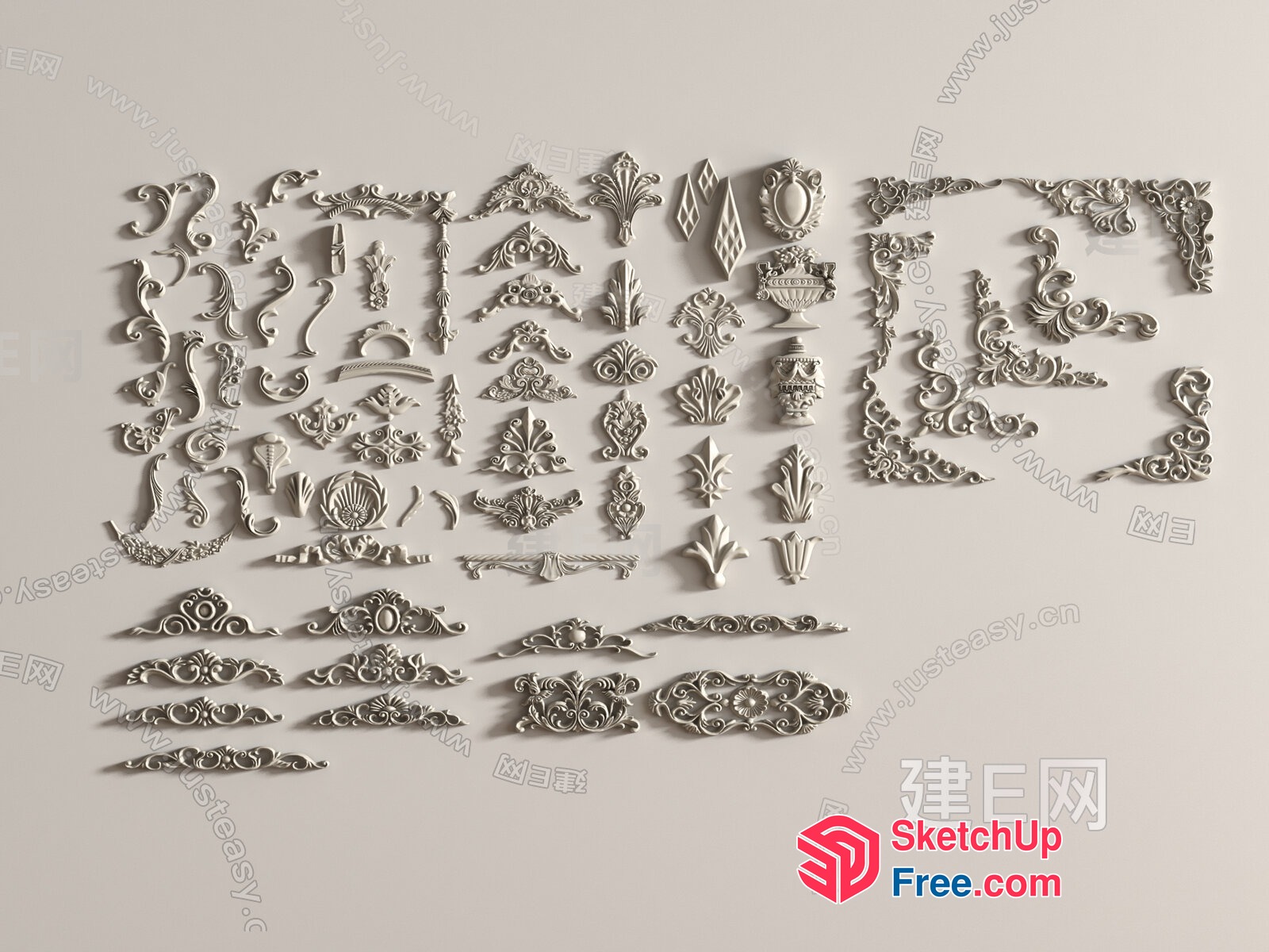 Ornate Decorative Elements 3D SketchUp File
