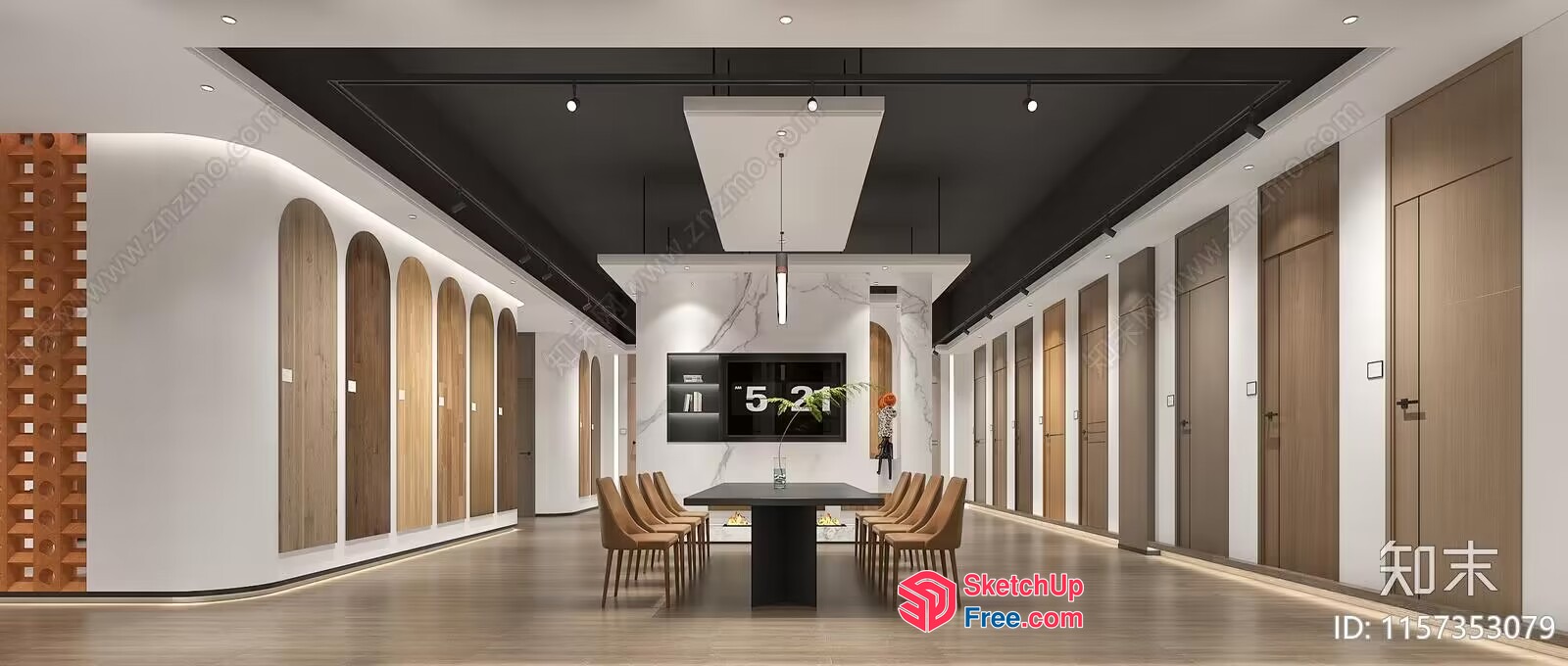Modern Minimalist Office Space With Clean Lines And Natural Materials 3D SketchUp File