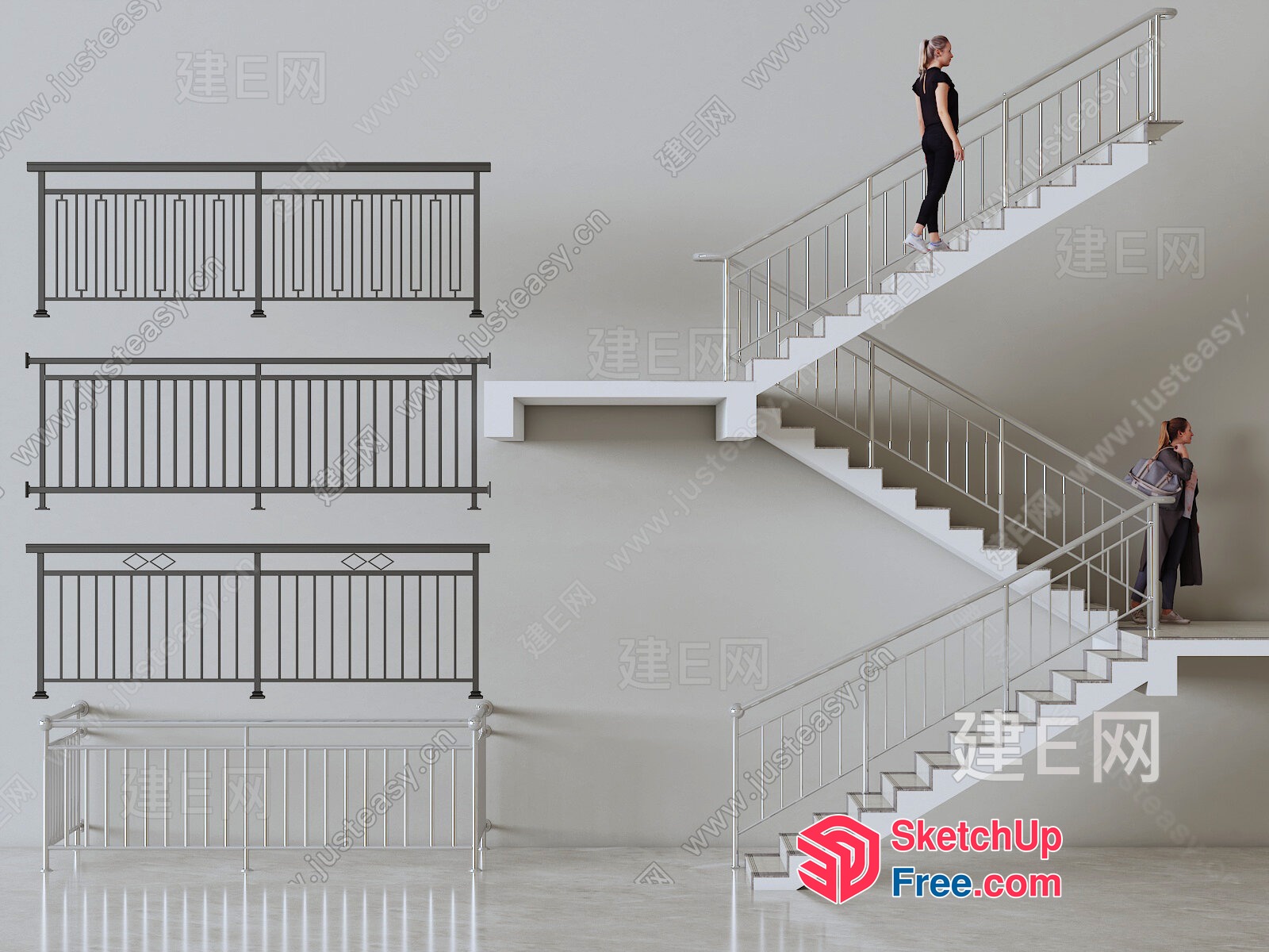 Staircase Railing Design 3D SketchUp File