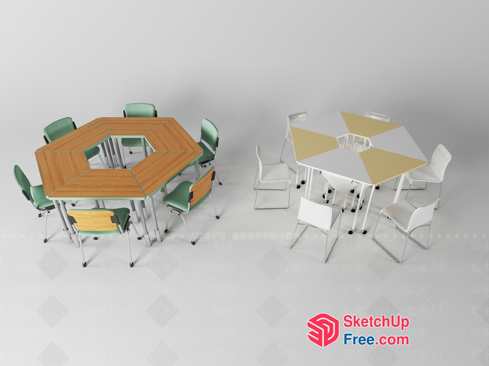 Modern Dining Tables And Chairs 3D SketchUp File