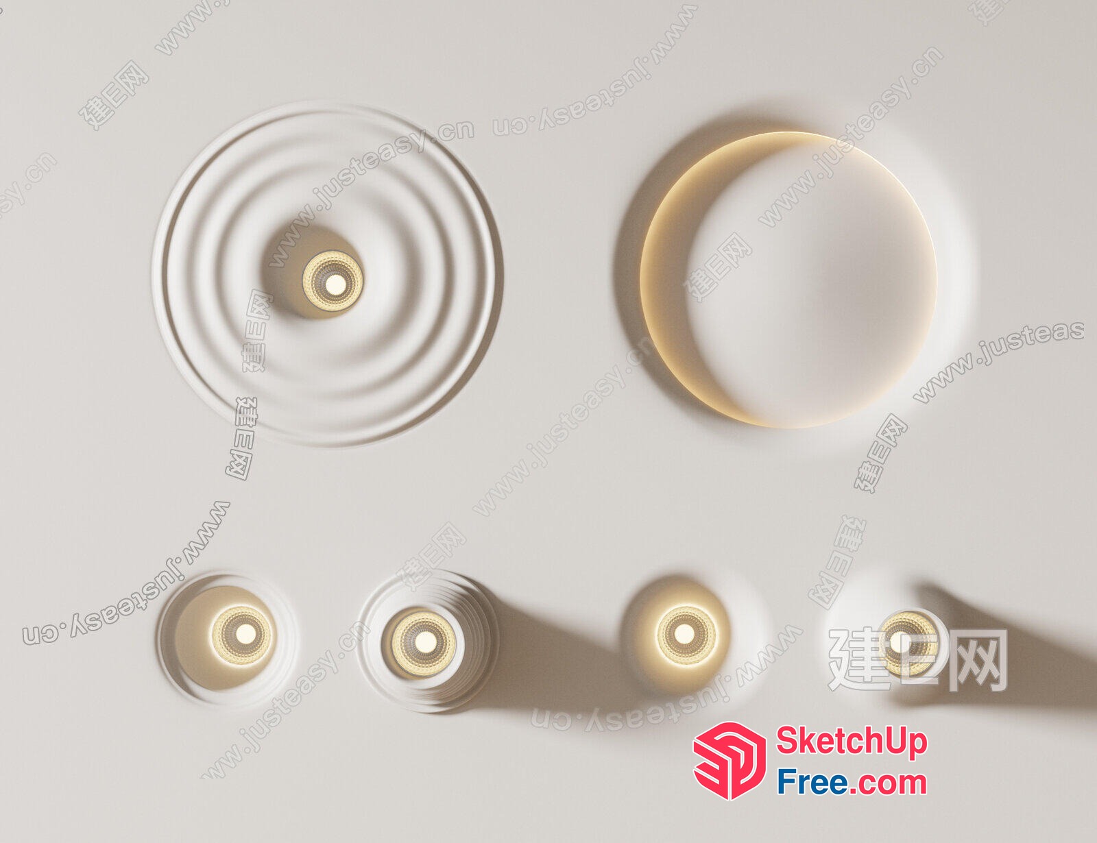 Circular Ceiling Light Fixtures 3D SketchUp File
