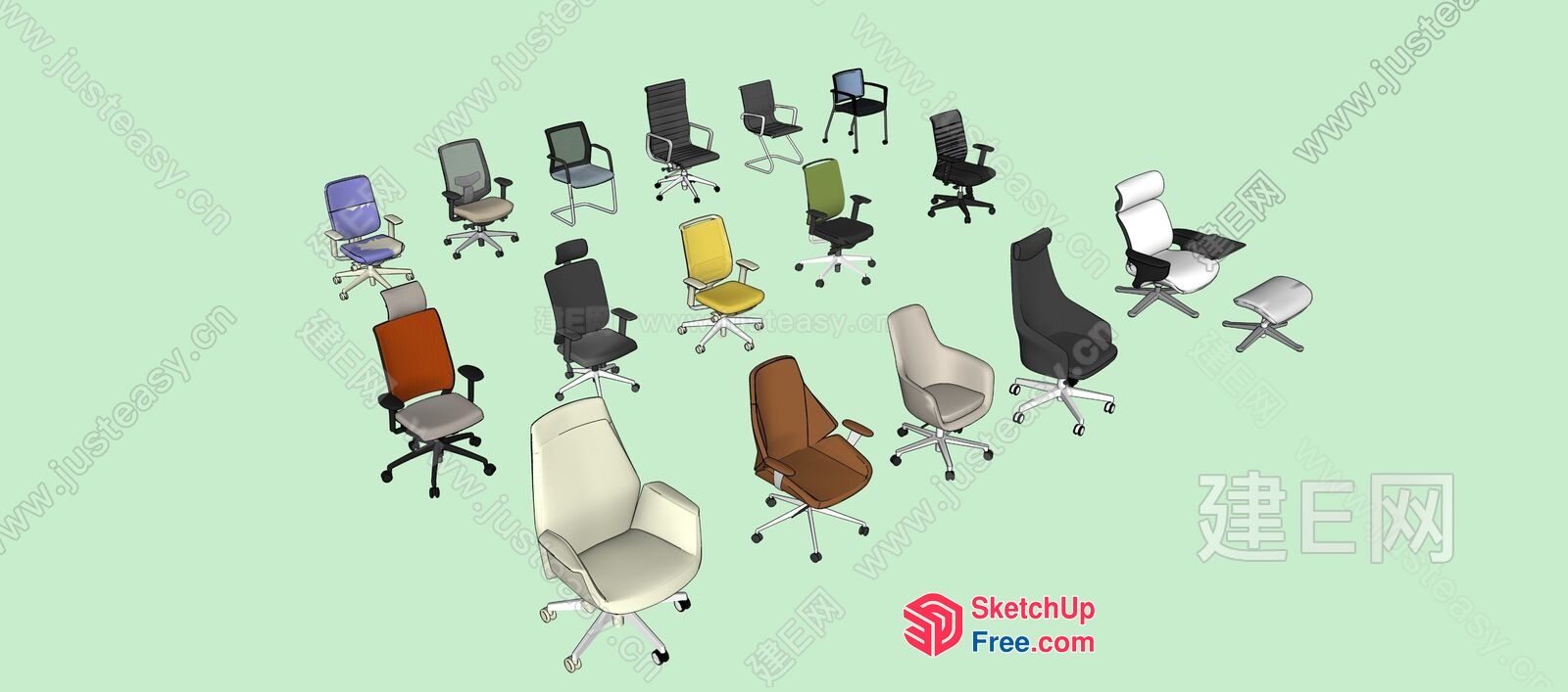 Office Chairs Collection 3D SketchUp File