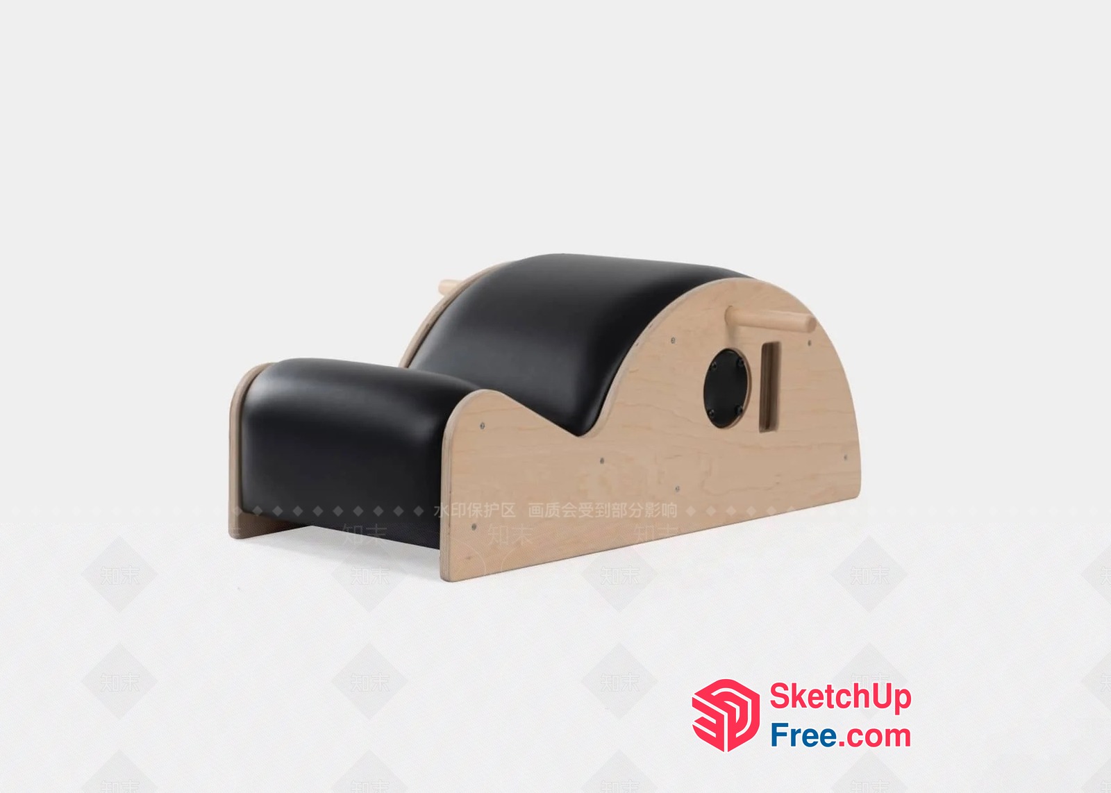 Black Leather And Wood Staircase 3D SketchUp File