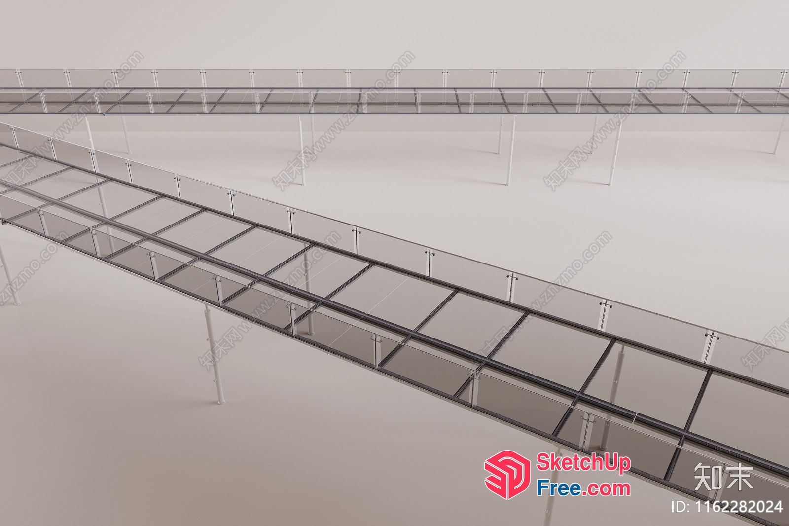 Glass Railing And Staircase 3D SketchUp File