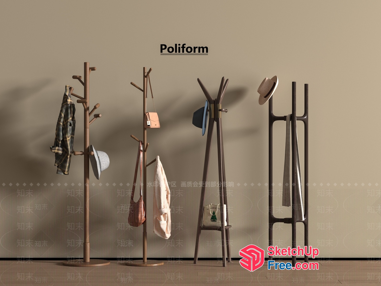 Poliform Coat Racks 3D SketchUp File