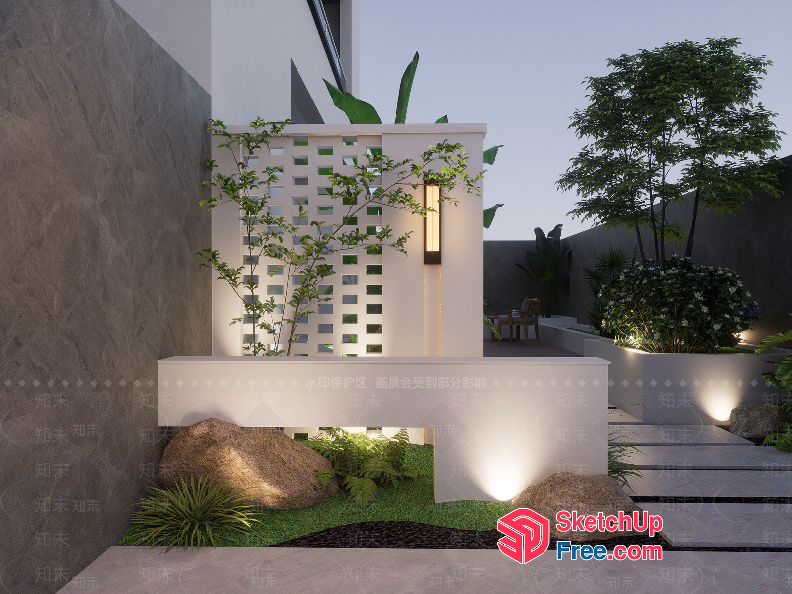 Elegant And Modern Outdoor Space Design 3D SketchUp File