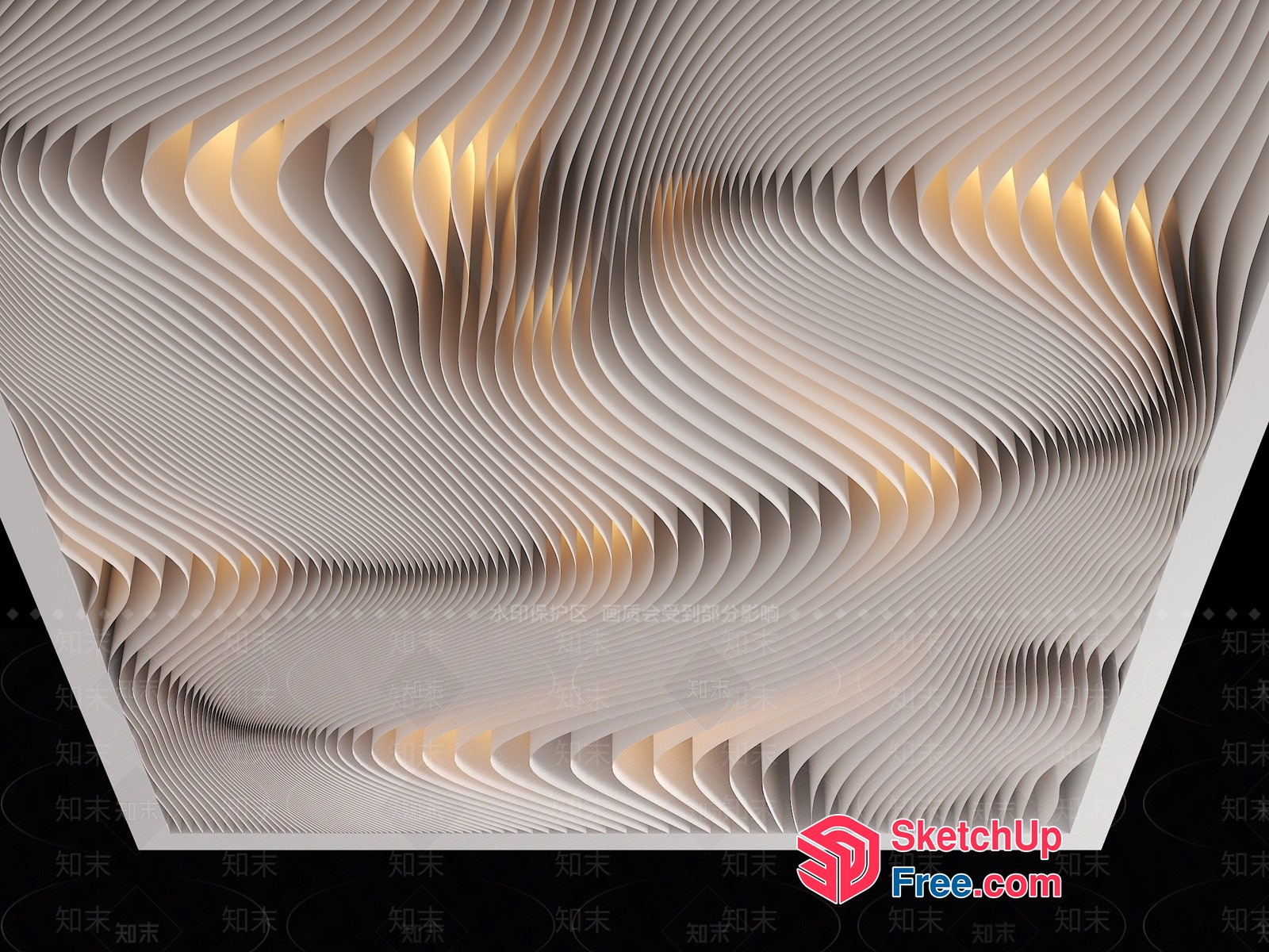 Intricate 3D Paper Art Ceiling Design 3D SketchUp File