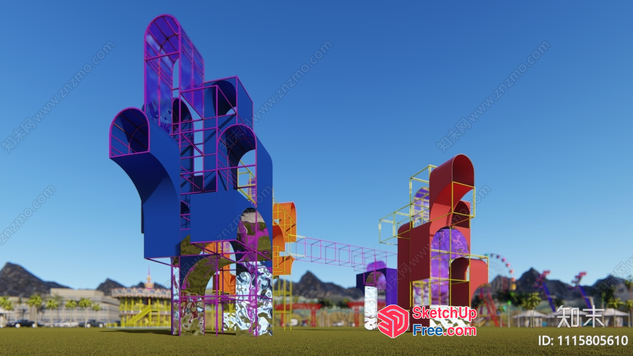 Colorful Metal Sculpture Park 3D SketchUp File