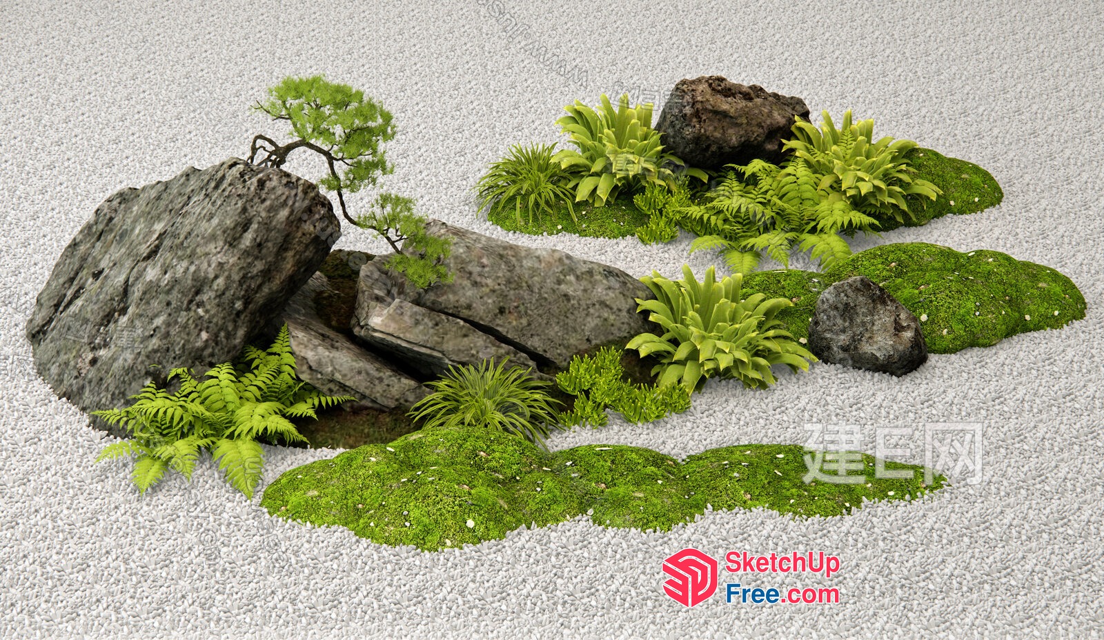 Serene Japanese Garden Landscape 3D SketchUp File