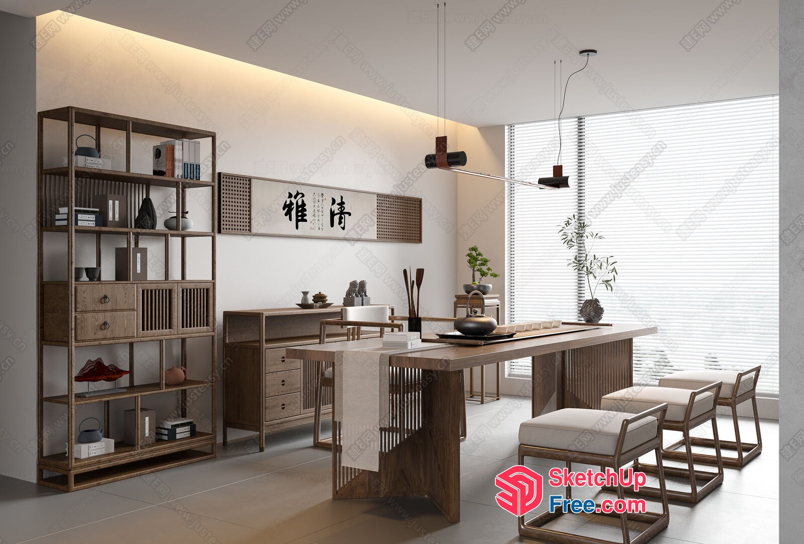 Modern Minimalist Japanese-Style Interior 3D SketchUp File