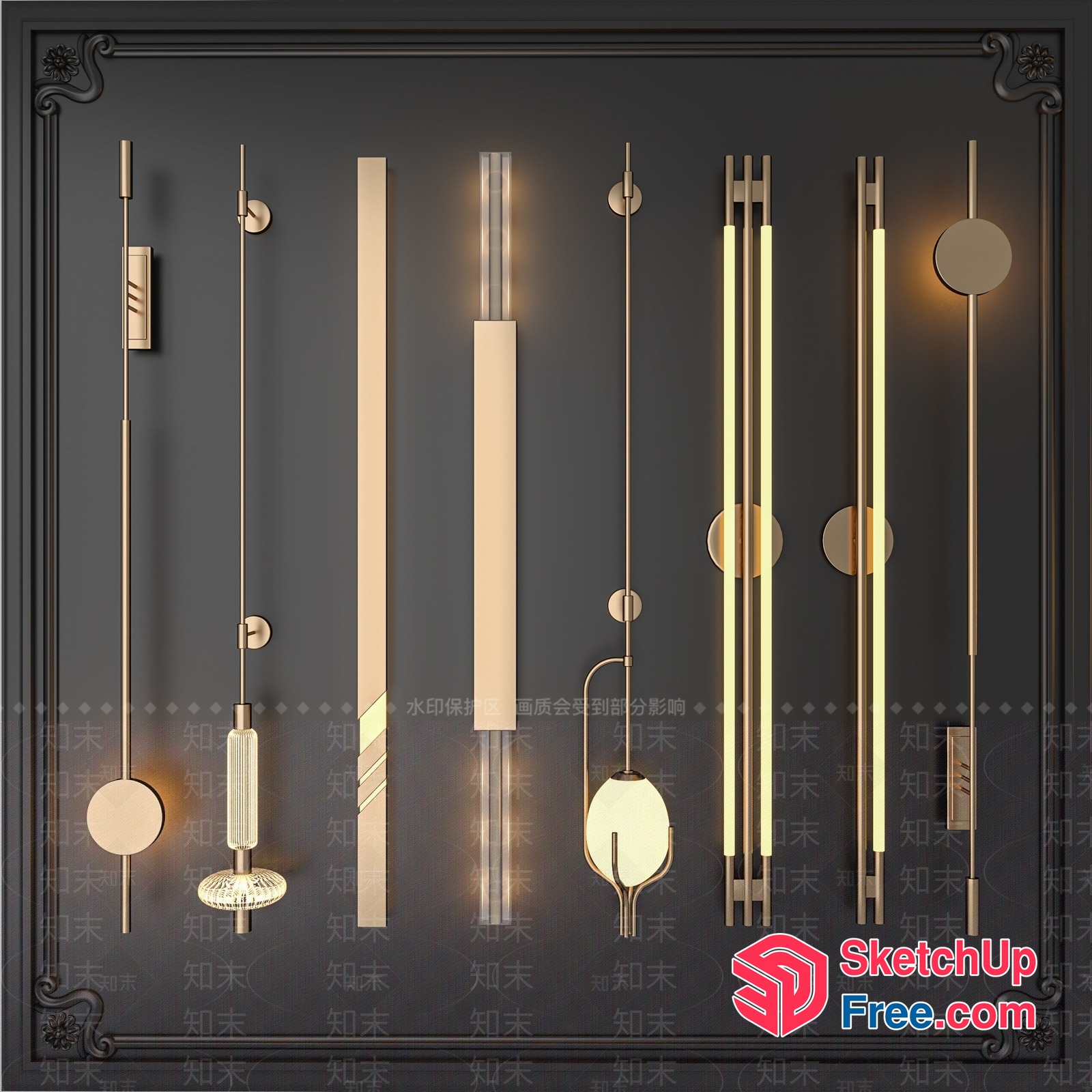 Elegant Modern Lighting Fixtures 3D SketchUp File