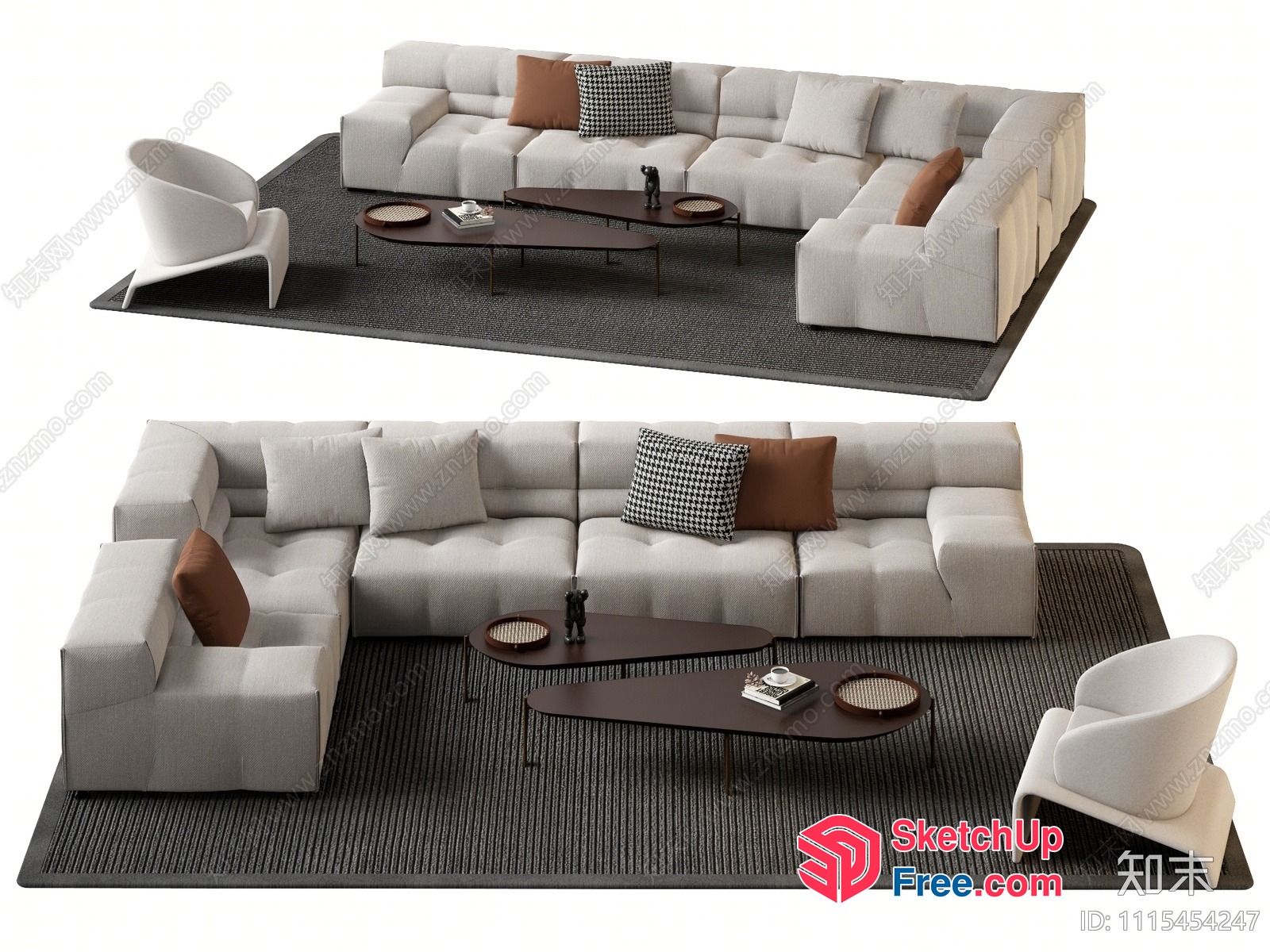 Modern Minimalist Living Room Furniture Collection 3D SketchUp File