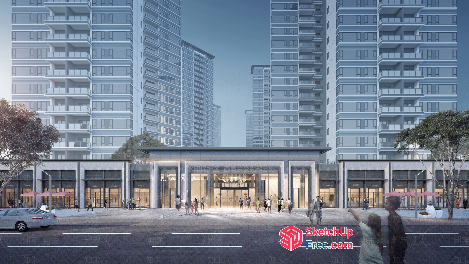 Urban High-Rise Complex 3D SketchUp File