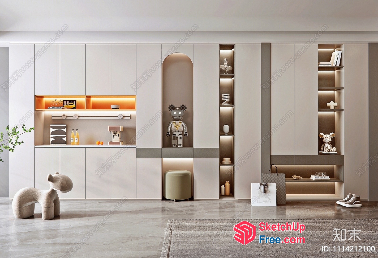 Modern Minimalist Scandinavian Interior Design 3D SketchUp File