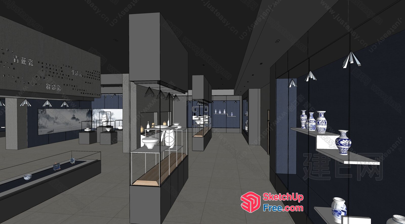Luxurious Modern Museum Gallery 3D SketchUp File