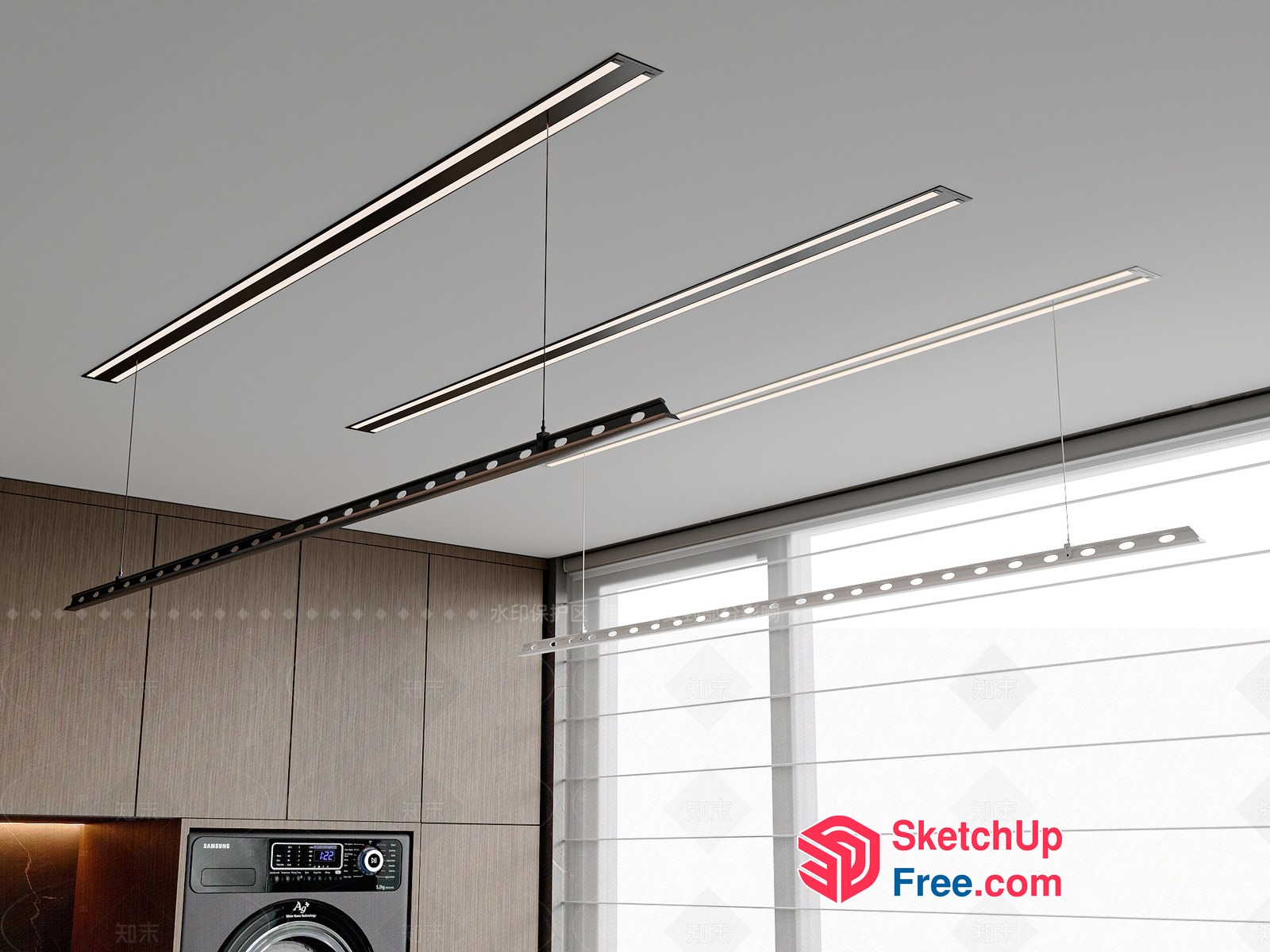 Modern Led Ceiling Light Fixtures 3D SketchUp File