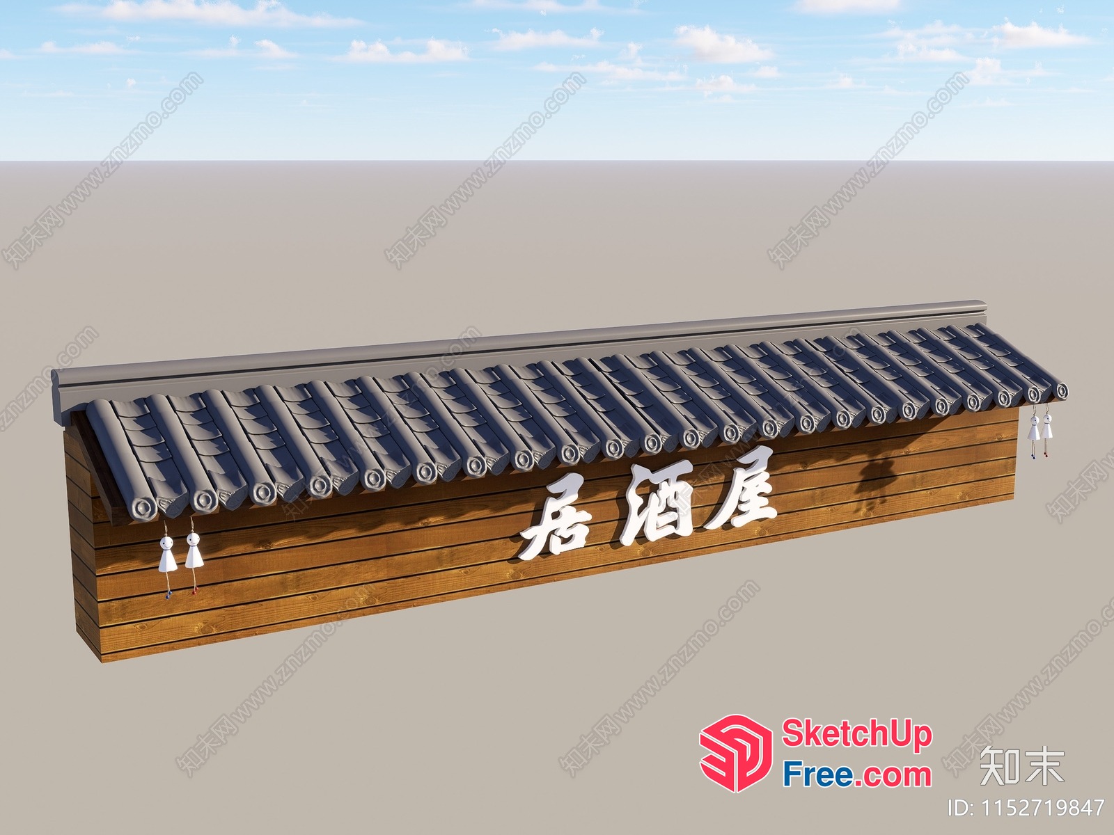 Japanese Style Roof Synthesis 3D SketchUp File