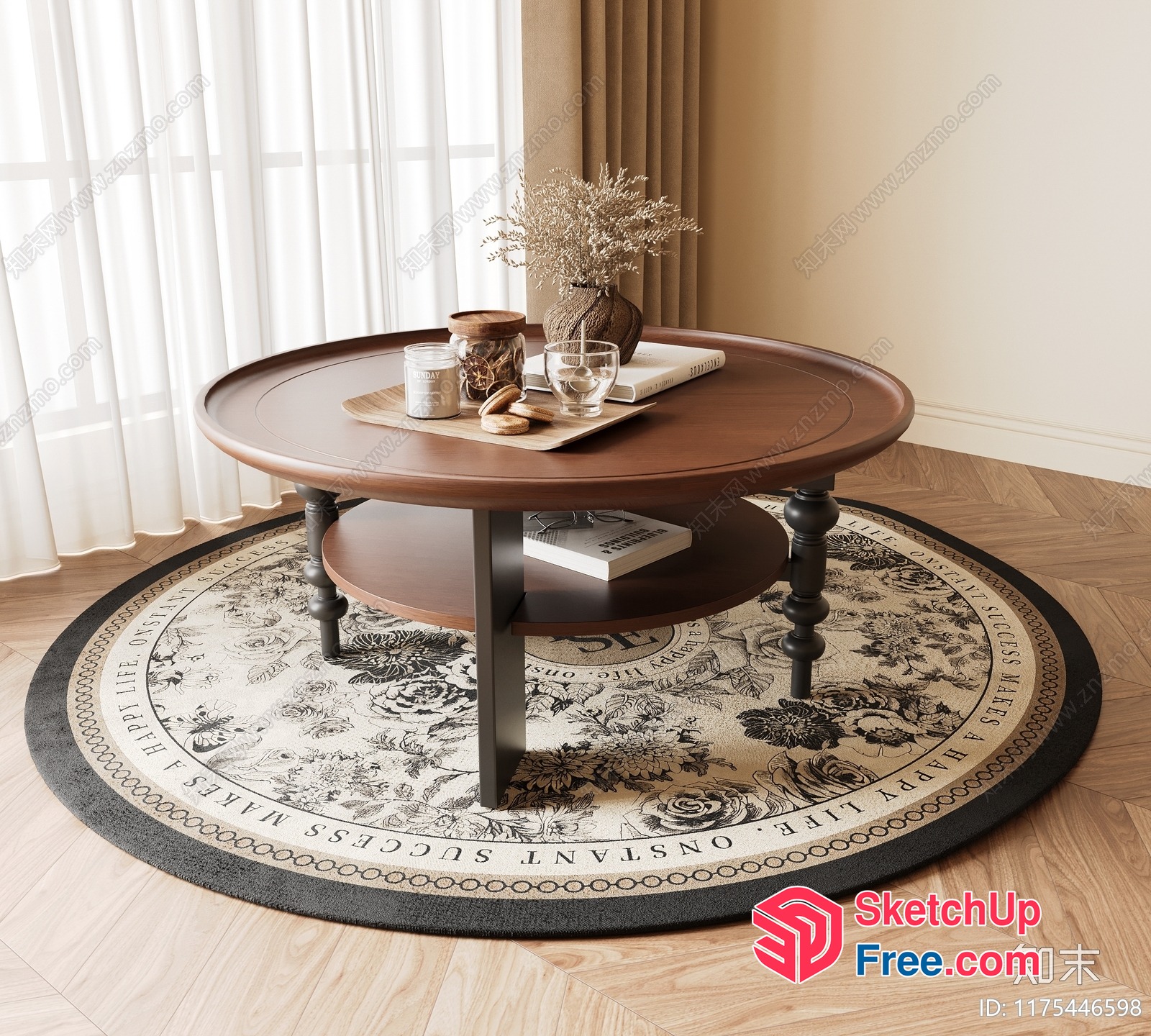 Elegant And Sophisticated Round Coffee Table 3D SketchUp File