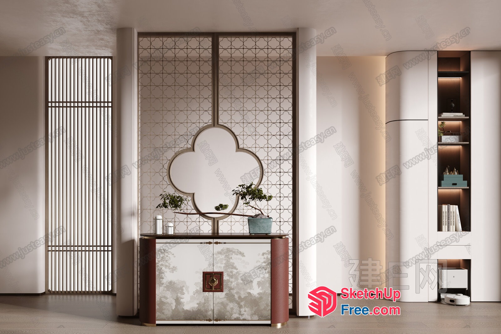 Modern Japanese-Inspired Interior Design With Elegant Decor 3D SketchUp File