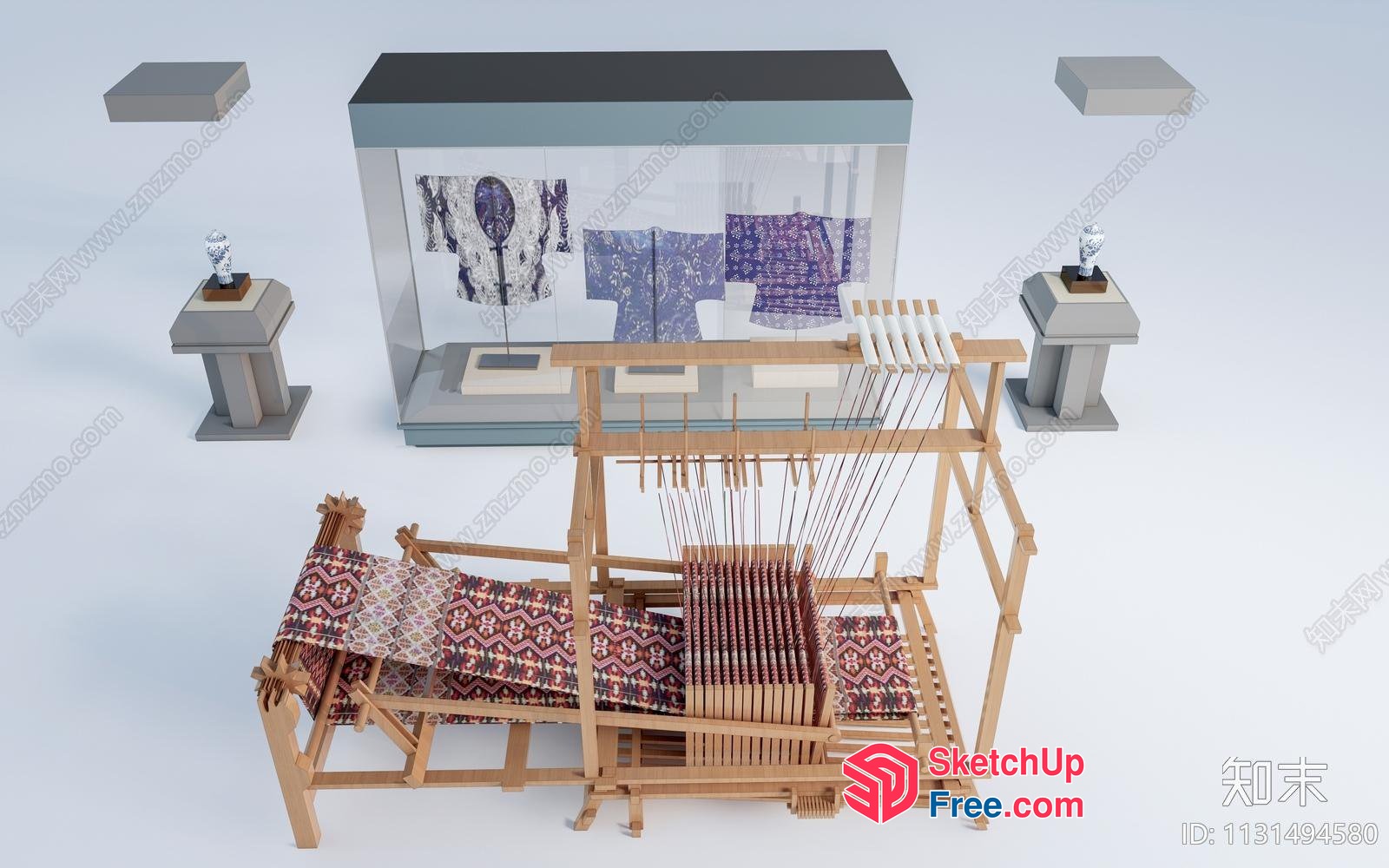 Antique Handloom And Traditional Textiles Exhibit 3D SketchUp File