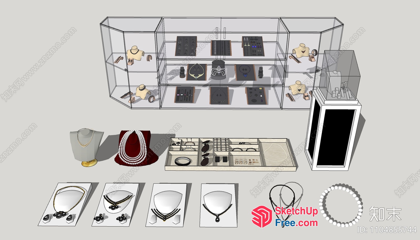 Jewelry Display Cases And Accessories 3D SketchUp File