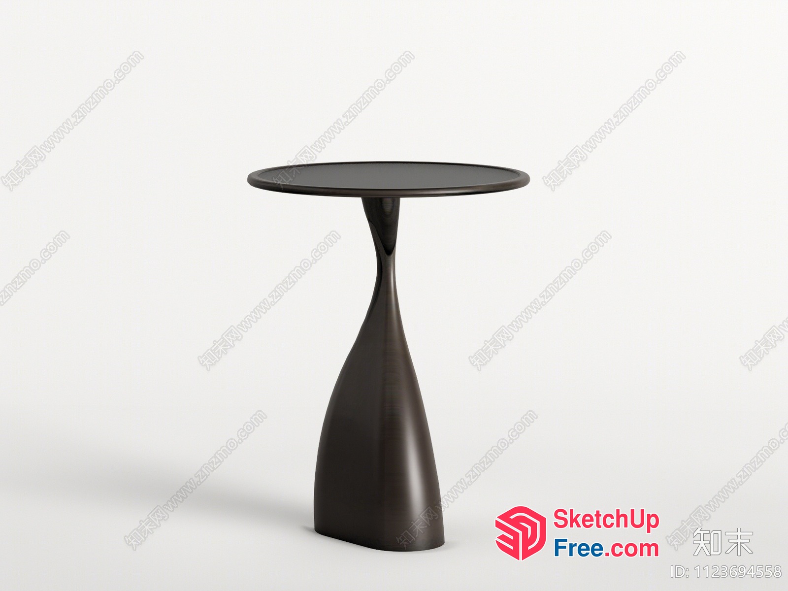 Small, Black, Modern, Round Table 3D SketchUp File