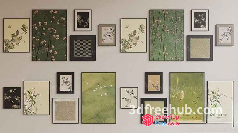 Asian-Inspired Artwork Gallery 3D SketchUp File