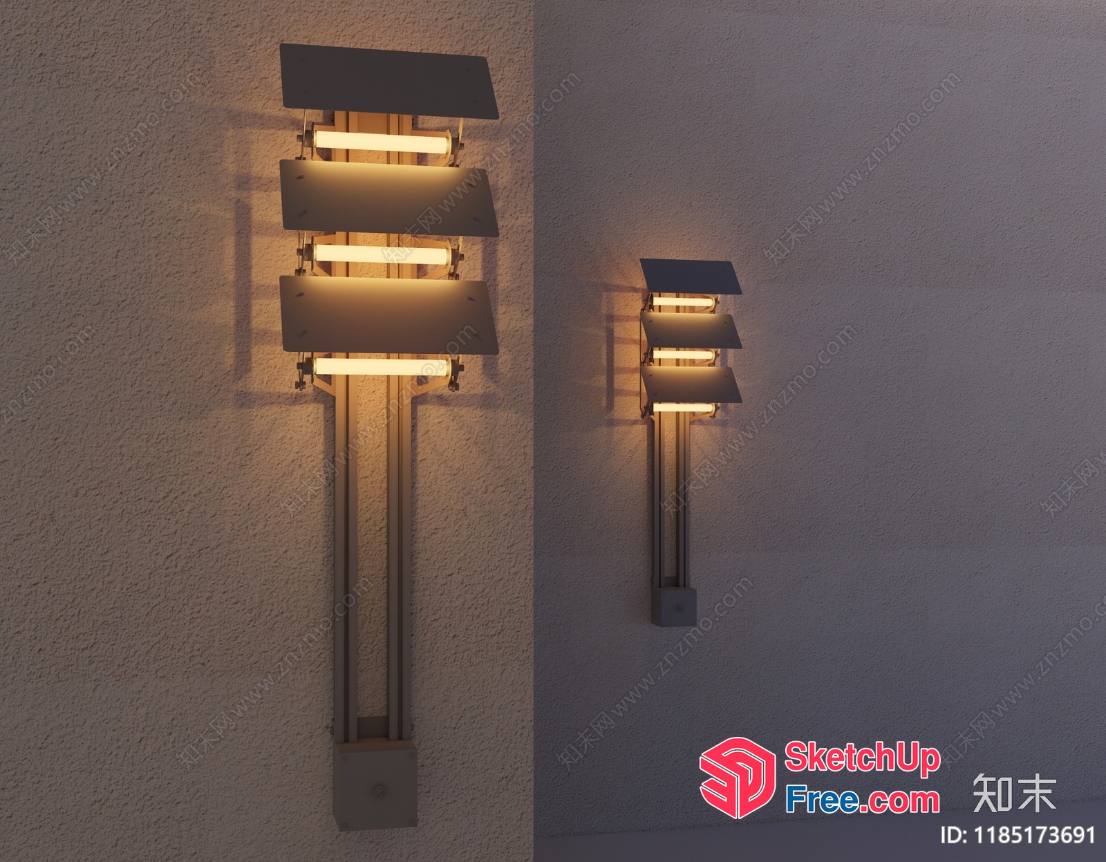 Modern Outdoor Lighting Fixture With Warm Glow 3D SketchUp File