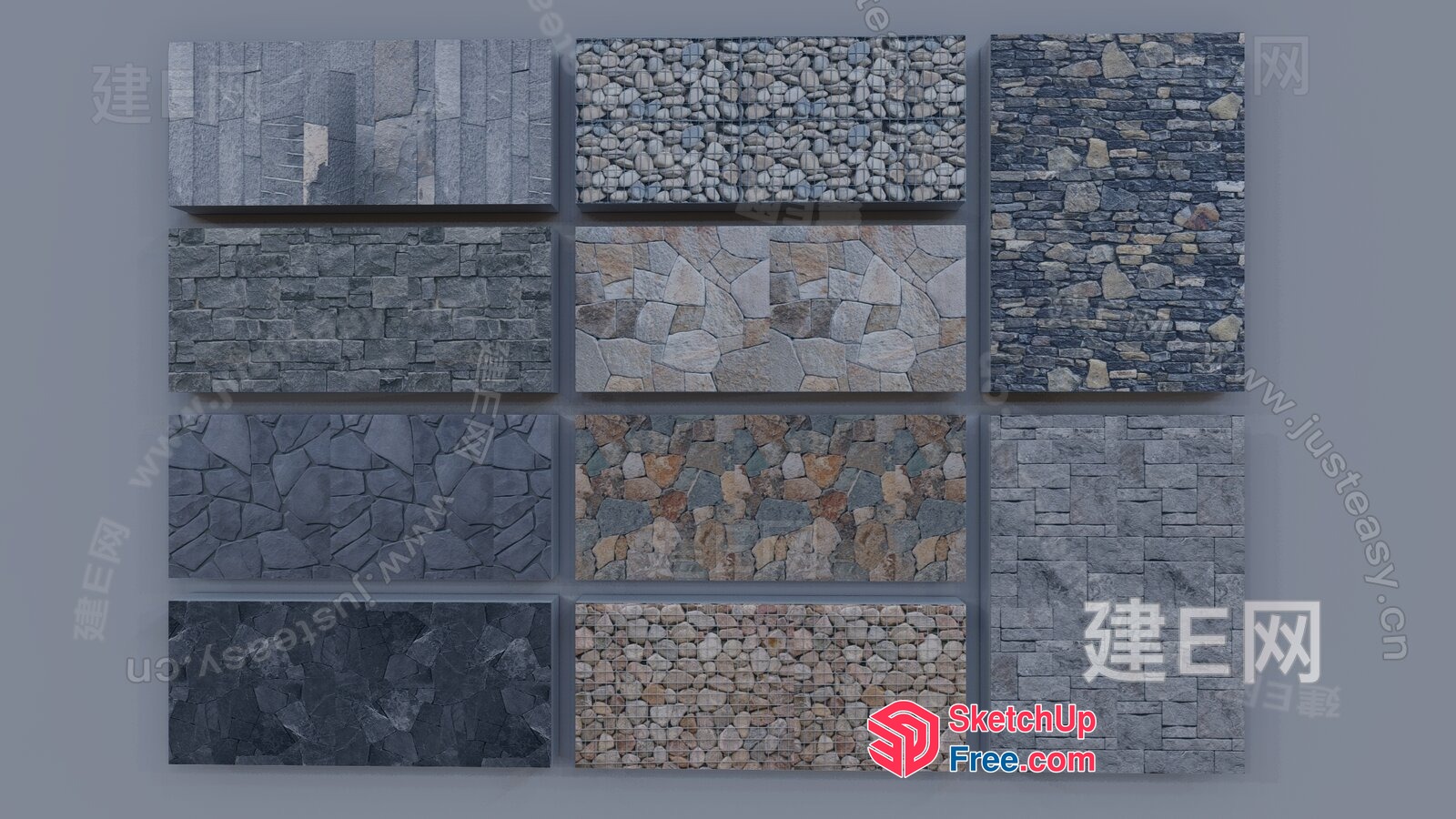 Decorative Stone Wall Panels 3D SketchUp File