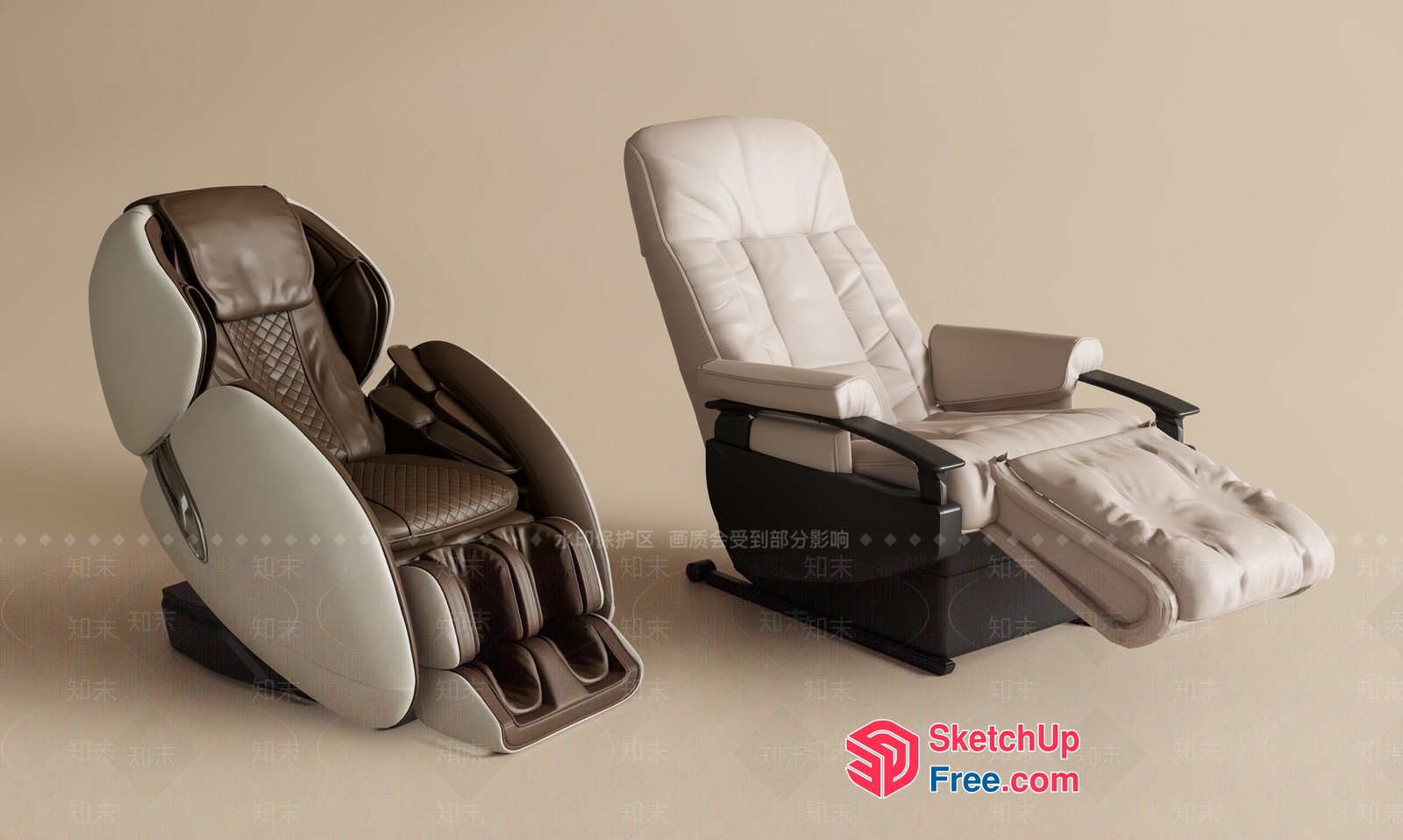 Modern Leather Massage Chairs For Relaxation And Wellness 3D SketchUp File