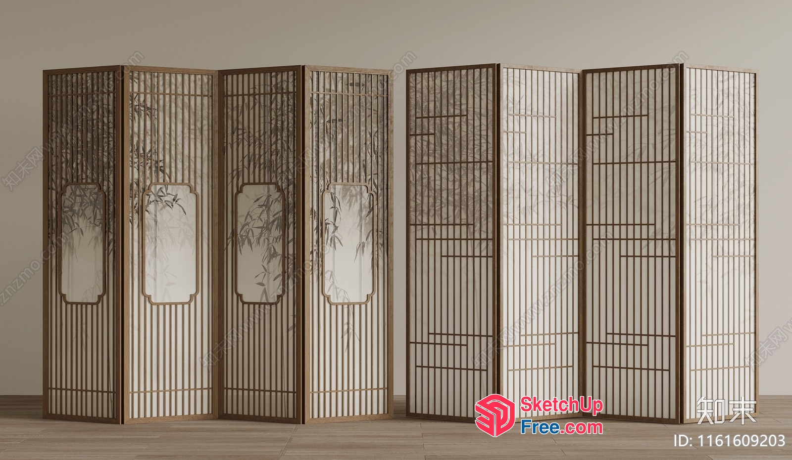 Asian-Inspired Partition Screen 3D SketchUp File