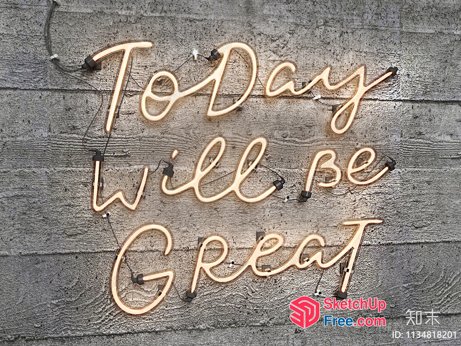 Inspirational Message Neon Sign 3D SketchUp File